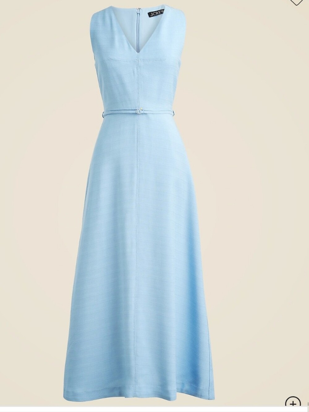 J. Crew Mathilde V Neck Midi A - Line Dress In Luster Canvas Canvas In Calm Blue